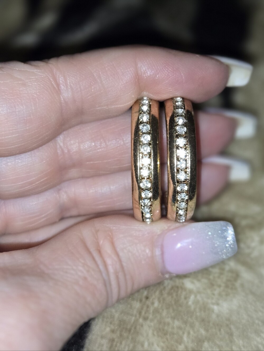 Gold Crystal Hoop Earrings - Women's Jewelry